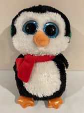 TY Beanie Boos North the Penguin Plush Stuffed Animal Sparkly Eyes Scarf 2014