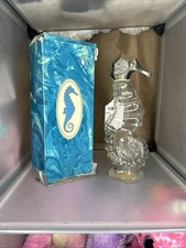 Avon Sea Horse Skin-So-Soft Bath Oil Decanter with Box, 9" Tall