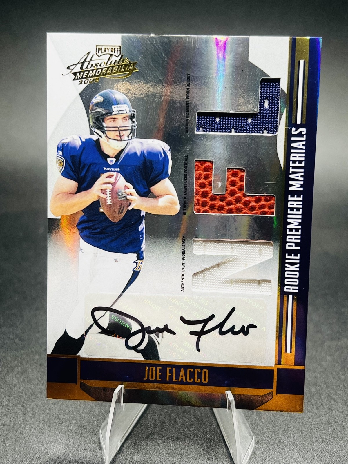 Joe Flacco Playoff Absolute Memorabilia Rookie Premiere Materials #270 Base