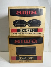 (NEW) Aiwa SX-R275 Surround Speakers & SX-C605 Center Speaker Set NIB