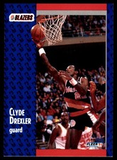 Clyde Drexler 1991-92 Fleer #41 Trail Blazers NBA READ FREE SHIP AutographDen