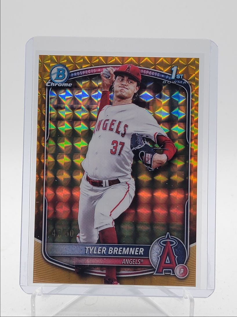 TYLER BREMNER 2025 BOWMAN CHROME DRAFT 1ST GOLD GEOMETRIC ANGELS /50 Q4060