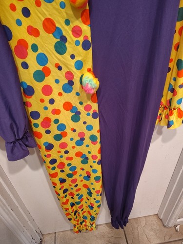 Costume pagliaccio adulto multicolore rubini tuta taglia M/L Halloween cosplay circo - Foto 3 di 6