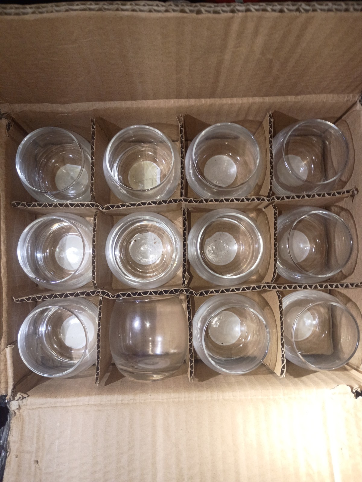 Set 12 Pieces Clear Candle Holders