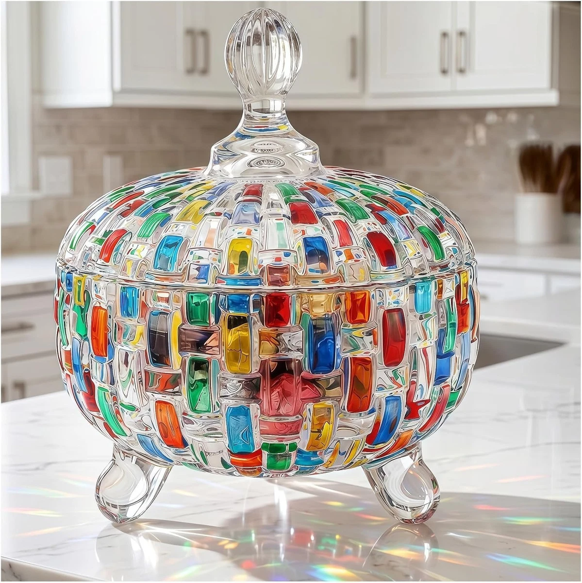 25+ Candy Dish with Lid Indiana Vintage Cut Glass for sale