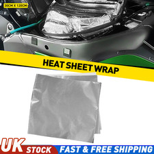 Car Heat Shield Insulation Mat 30x120cm Self Adhesive Aluminium 500C Silver Kit