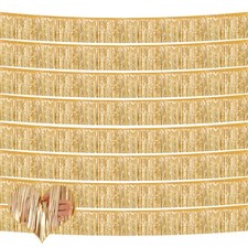 6 Pack 10 Feet Foil Fringe Garland Metallic Tinsel Banner Wall Hanging Curtai...