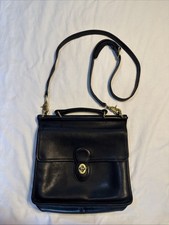 Vintage 80s Coach 9927 Willis Black Leather Crossbody Satchel Bag USA Made