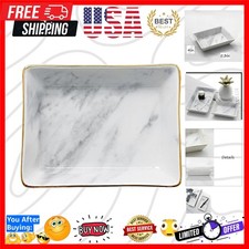 Marble Ceramic Ring Dish Jewelry Dish Ring Holder Jewelry Tray Organizer with...