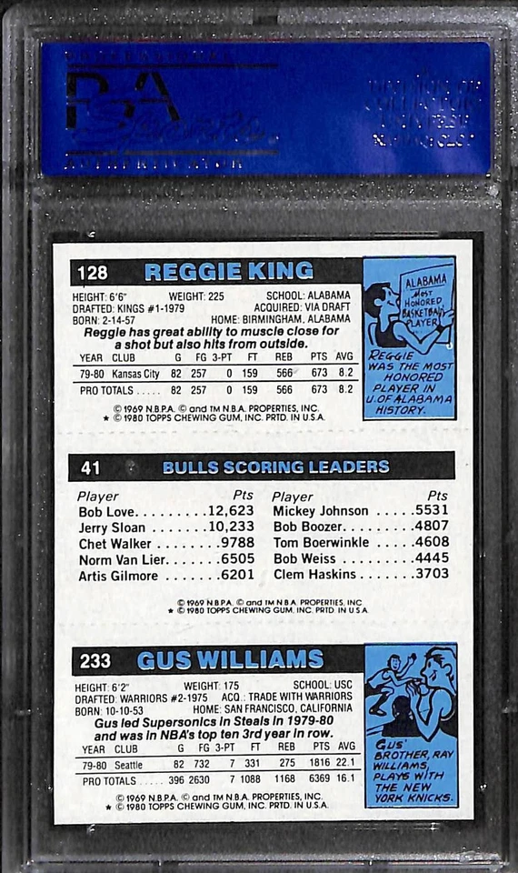 1980 TOPPS #168 WILLIAMS/THEUS TL/KING PSA 9 Mint 81296298  - Image 2 of 3