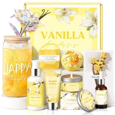Birthday Gifts for Women, Relaxing Spa Gift Baskets for Women, Warm Vanilla Self