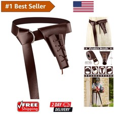 Authentic Medieval Leather Sword Dagger Holder Belt for Role-Playing Costumes