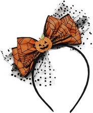 Halloween Headband Cute Pumpkin Headband for Women Girls Kids Bow Pumpkin Hai...