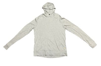Vuori Waffle Hoodie Mens L Heathered Gray Thermal Knit Pullover
