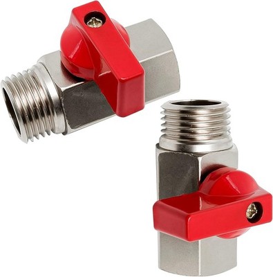 Kugelhahn Kohlenstoffstahl 1/2 Zoll Korrosionsschutz Gewinde Wasser Gas Set 2x