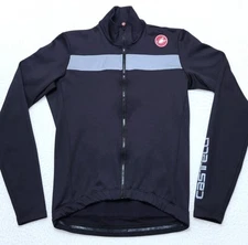 Castelli Puro 3 Black Long Sleeve Fleece Full-Zip Cycling Jersey Shirt MEDIUM