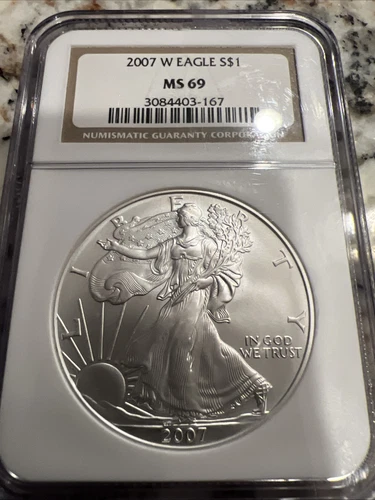 2007 W - Burnished American Silver Eagle NGC MS69