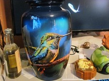 Large Blue Hummingbird Cremation Memorial Urn NEW