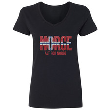 Norway Supporters Alt For Norge 2026 Soccer Fans Ladies' V-Neck Tshirt