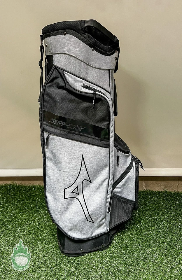 Nova Bolsa de Golfe Mizuno BR-D3c Suporte 7 Vias Preta/Cinza Com Etiquetas e Capa de Chuva - Imagem 4 de 4