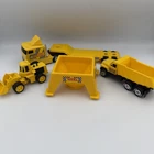 Vintage Yellow Tonka Dump Truck Earth Excavator FlatBed Semi Front Loader 1990s