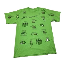 VINTAGE 90s Art Unlimited Shirt Mens Large  AOP Double Sided Frog Froggy Facts