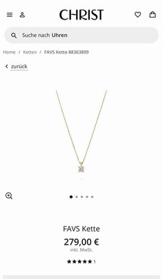 FAVS Goldkette Damen 375 Gelbgold 9 Karat mit Zirkonia Anhänger NEU Christ