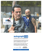 JEFFREY DEAN MORGAN AUTOGRAPH SIGNED 8X10 PHOTO WALKING DEAD NEGAN ACOA