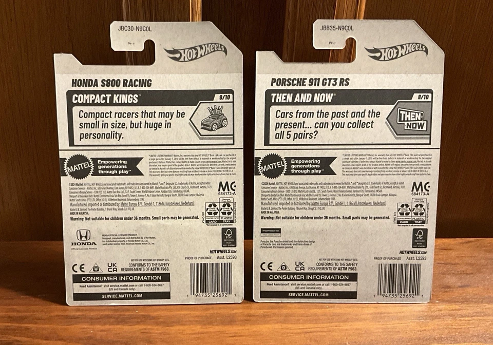 Hot Wheels~Honda S800 Racing (Caça ao Tesouro) e Porsche 911 GT3 RS/Rosa~Fechado - Imagem 2 de 4