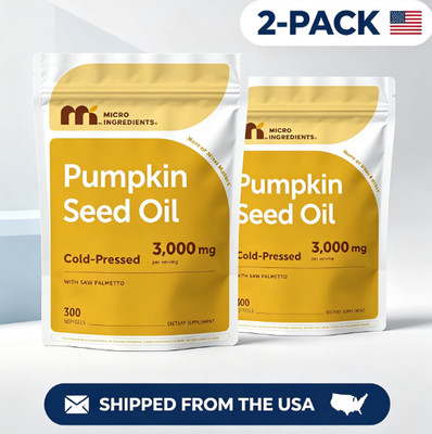 2pc Micro Ingredients Pumpkin Seed Oil with Saw Palmetto, 300 Cold-Pressed*