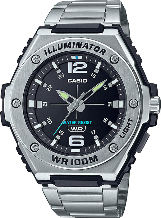 Casio MWA100HD-1AV, Analog Watch, Stainless Steel Band, Illuminator,100 Meter WR