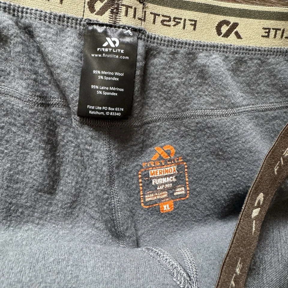 First Lite Furnace Bottoms Base Layer Men’s Sz XL Grey Solid - Image 4 of 4