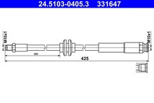 ATE 2x Bremsschlauch 24.5103-0405.3/2x für OPEL CORSA X15 ADAM M13 CDTI LPG