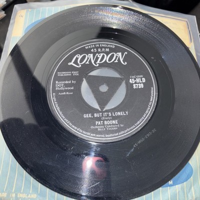 PAT BOONE - Gee But It's Lonely/For My Good Fortune - 7  Vinyl VG+/VG+. 