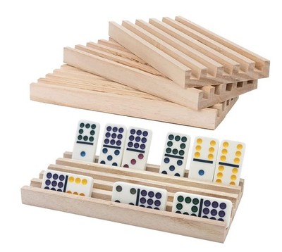 ESSAJOY Wooden Domino Trays/Racks Set of 7.9 inches x 4.1 x 