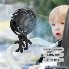 Baby 3 Speeds Stroller Mini Fan With Light Portable USB Charging Fan Mobile Phon