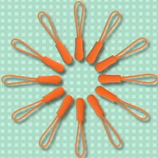 20pcs Zipper Pulls Pull Head Handle Replacement Tab Tags Cord Extension Orange