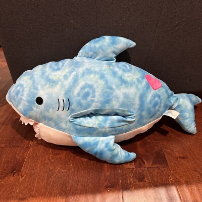 Squishmallow Hugmallow Santos The Shark Valentines Edition- 22” W/ Small  Stains