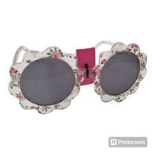 Infant Baby Girls Flower Shaped Round Sunglasses Floral Print Black 100’% UV 