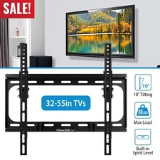 Heavy Duty Flat TV Wall Mount Stand Bracket 10°Tilt for 32 37 42 50 55" LED LCD