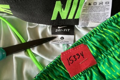 ⭐︎ Nike Dri-Fit men's green activewear shorts L polyester pockets | eBay