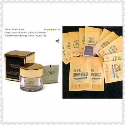 1 ESTEE LAUDER Re-Nutriv Ultimate Diamond Sculpted Cream 7 ml+ 12 Gold SleepMask