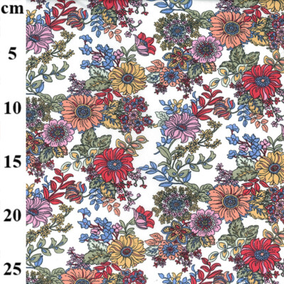 Schöner Blumenstoff Ringelblume 100% Baumwollstoff - Rose & Hubble