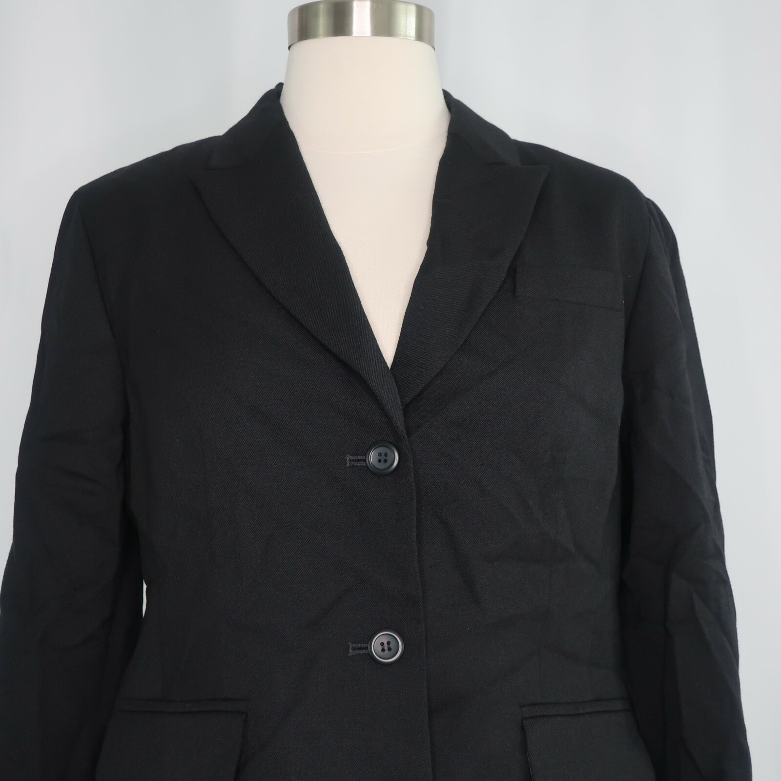 VTG Pendleton Petite Solid Black 2 Button Jacket … - image 2