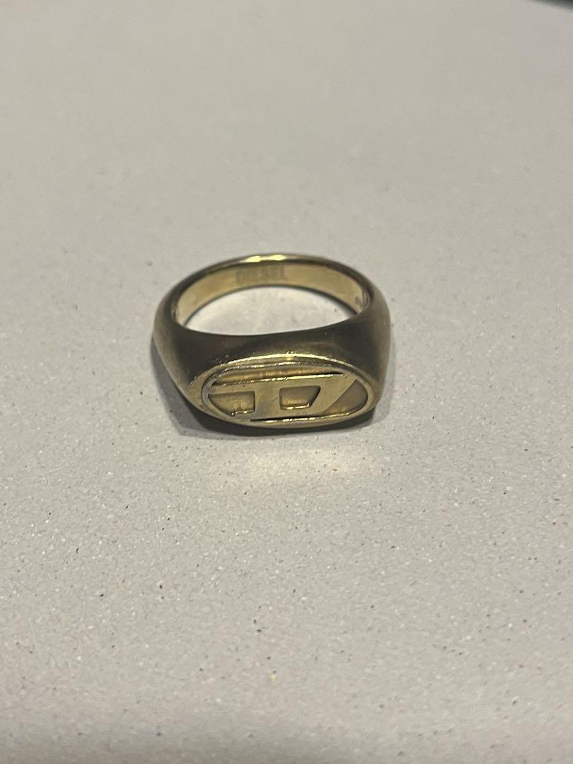 Diesel Men Ring Gold Dx1376 Size 9 Luxury Stylish Urban