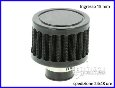 BOOST PRODUCTS Filtro aria vapori olio mini filtrino auto moto sfiato carter racing tuning 15mm