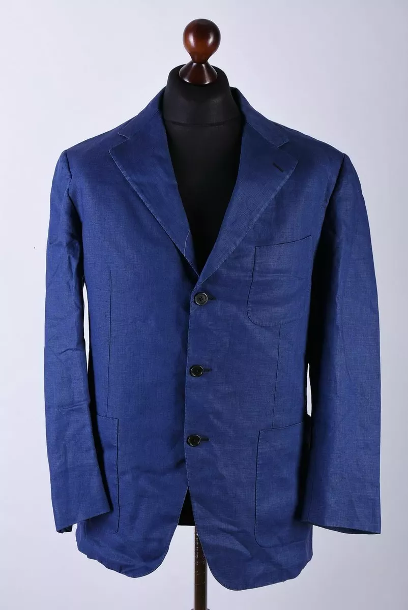 Burberry London Classic Blazer Trousers Linen Suit Size L UK40