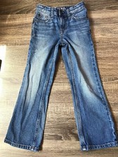Cherokee Boot Cut Jeans Girls Size 5 Distressed adjustable waist B16