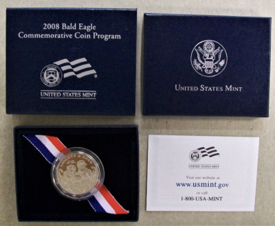 2008 S BALD EAGLE COMMEMORATIVE CLAD HALF DOLLAR PROOF W/ BOX & COA