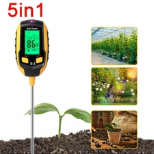 5 in1 LCD Digital Soil PH Meter Tester Temperature Sunlight Fertility Hygrometer